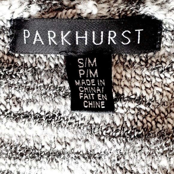 Women's PARKHURST Gray Variegated Cardigan Sweater; Loose Weave; Size S/M - Picture 4 of 6